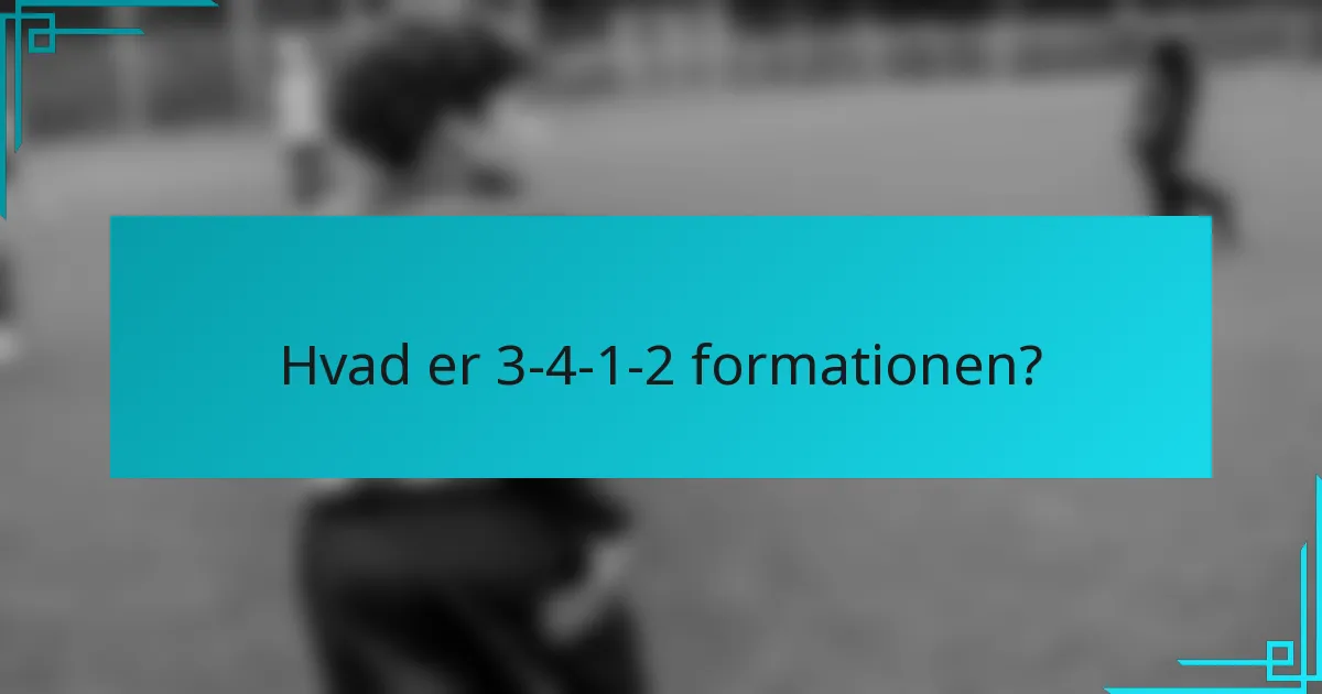 Hvad er 3-4-1-2 formationen?