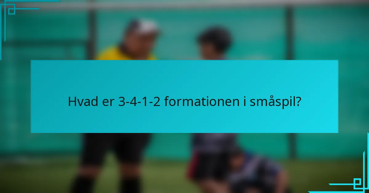 Hvad er 3-4-1-2 formationen i småspil?