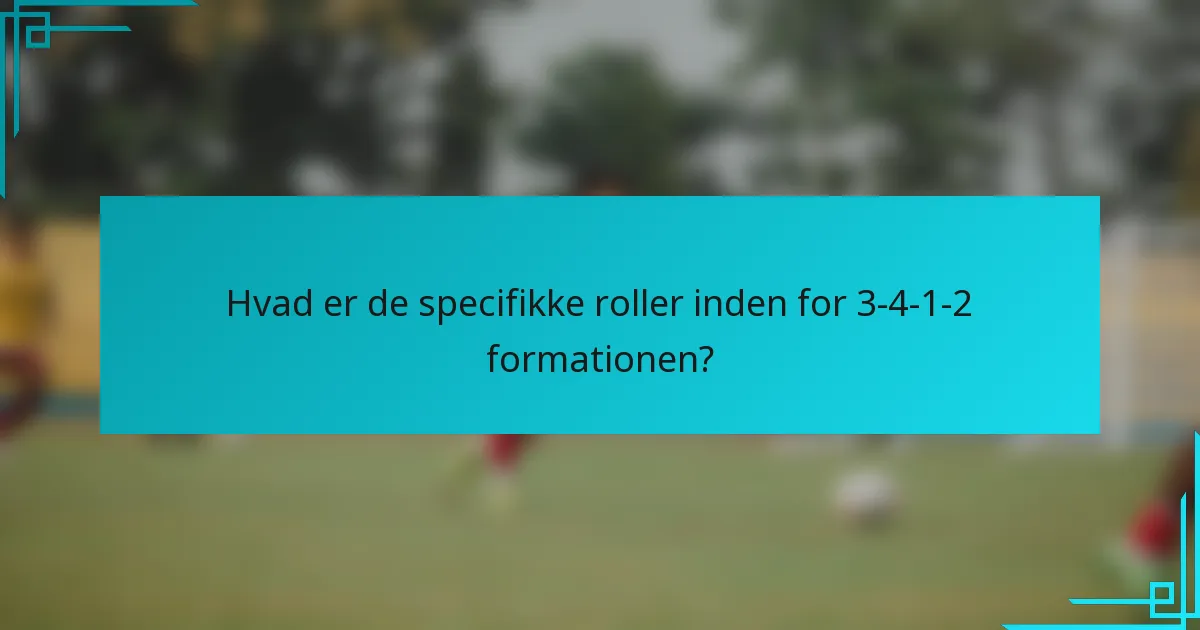 Hvad er de specifikke roller inden for 3-4-1-2 formationen?