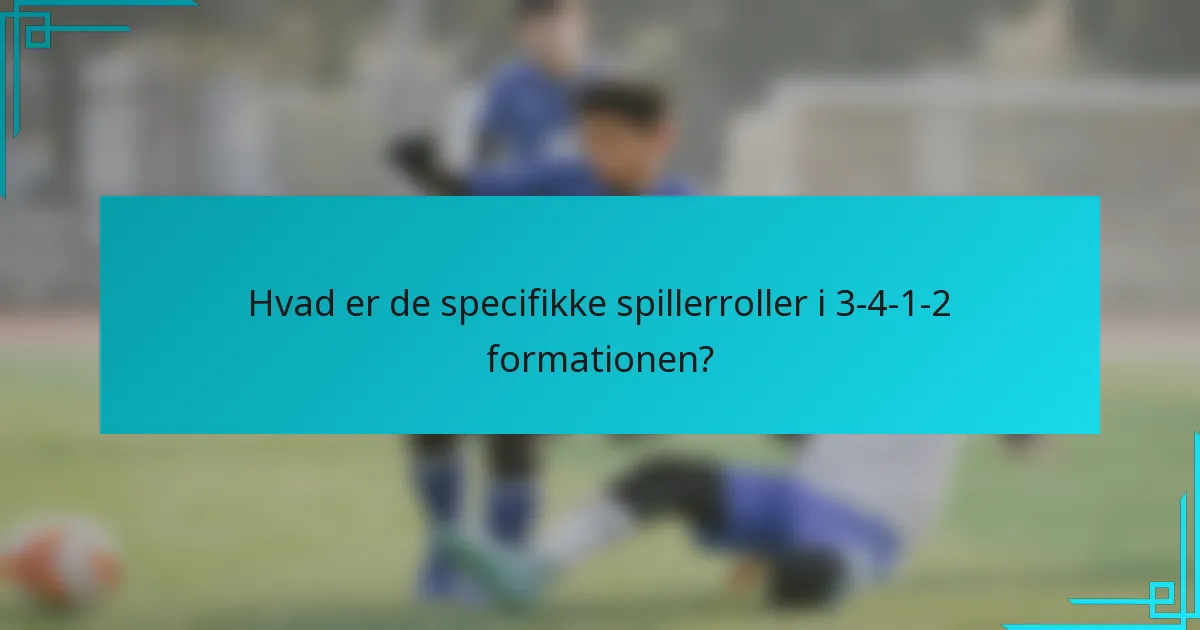 Hvad er de specifikke spillerroller i 3-4-1-2 formationen?