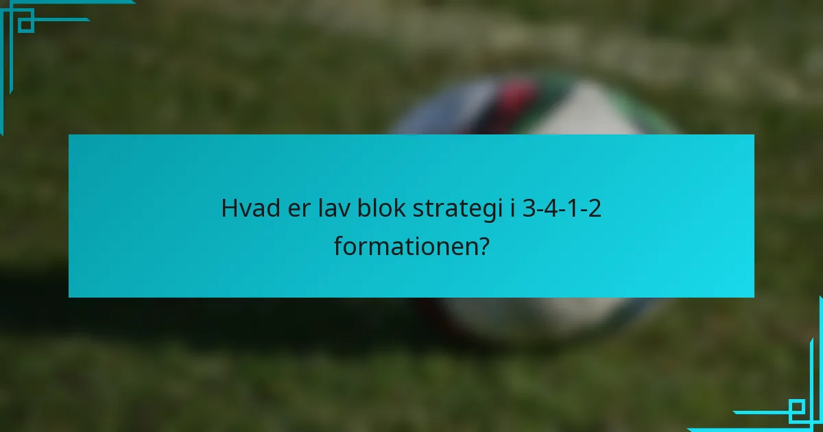 Hvad er lav blok strategi i 3-4-1-2 formationen?