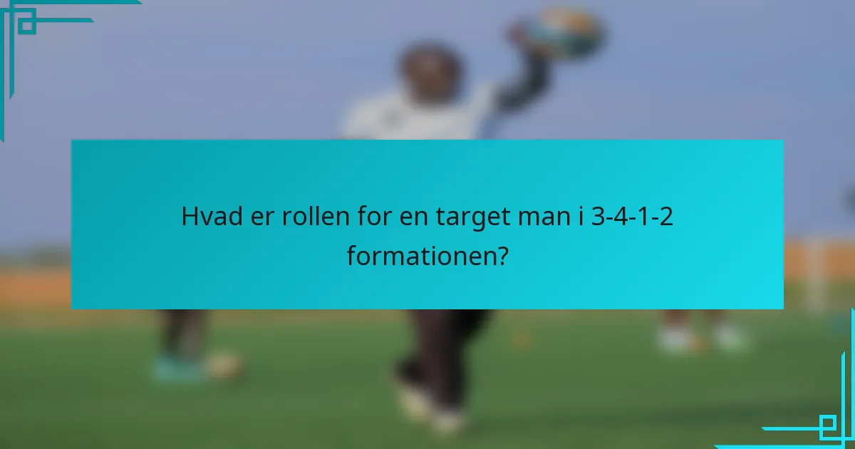 Hvad er rollen for en target man i 3-4-1-2 formationen?