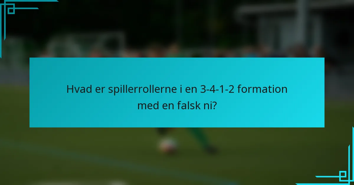 Hvad er spillerrollerne i en 3-4-1-2 formation med en falsk ni?