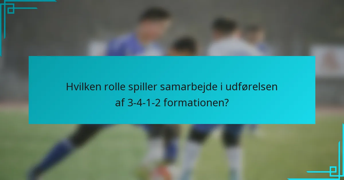 Hvilken rolle spiller samarbejde i udførelsen af 3-4-1-2 formationen?