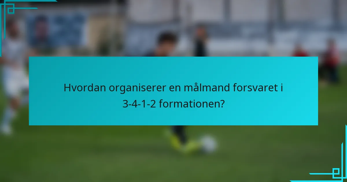 Hvordan organiserer en målmand forsvaret i 3-4-1-2 formationen?