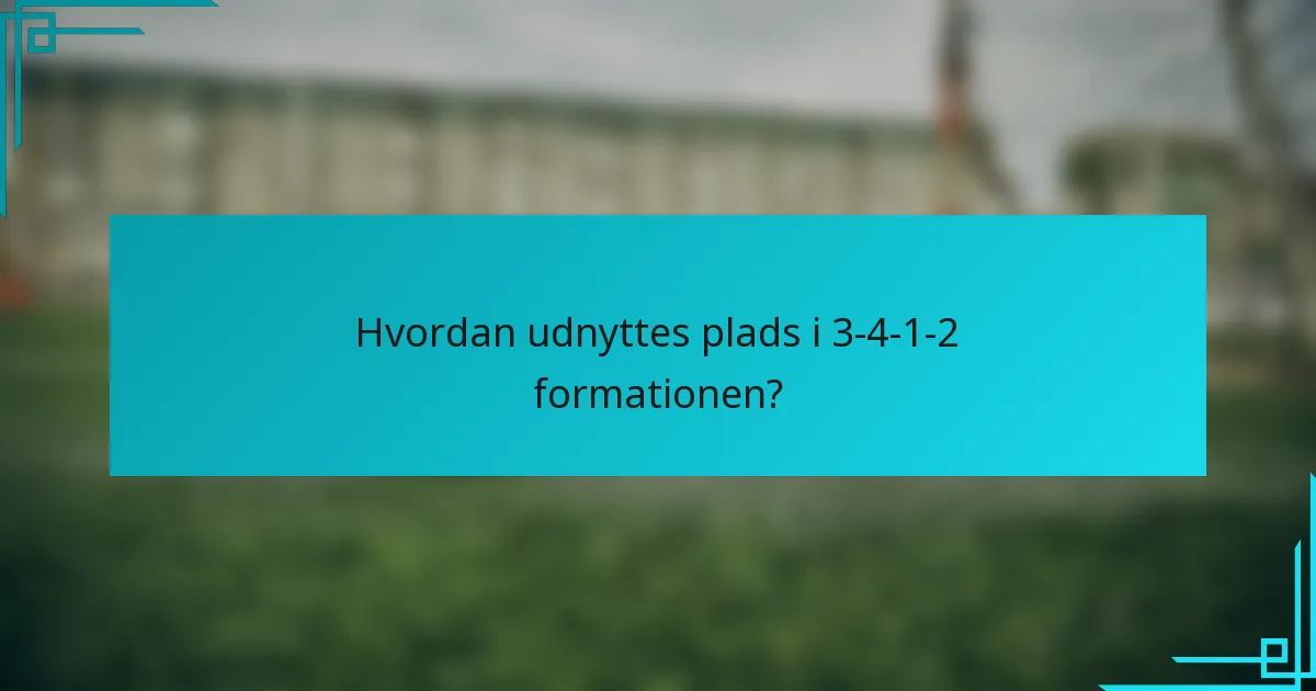 Hvordan udnyttes plads i 3-4-1-2 formationen?